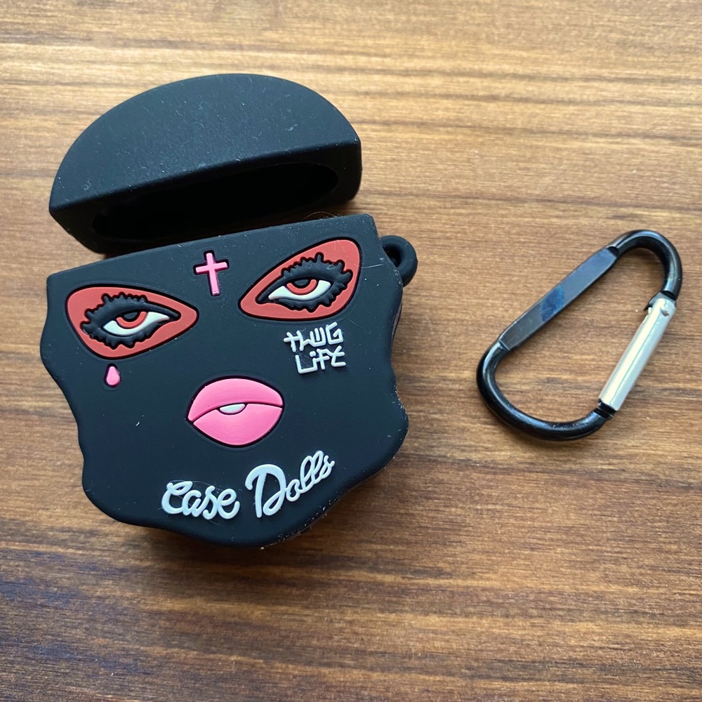 Women face tattoo thug life AirPods case gen 1,2